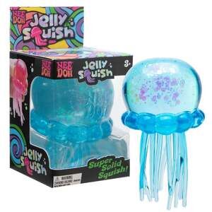 NeeDoh Jelly Squish Blue Glitter Jellyfish Sensory Fidget Stress Toy